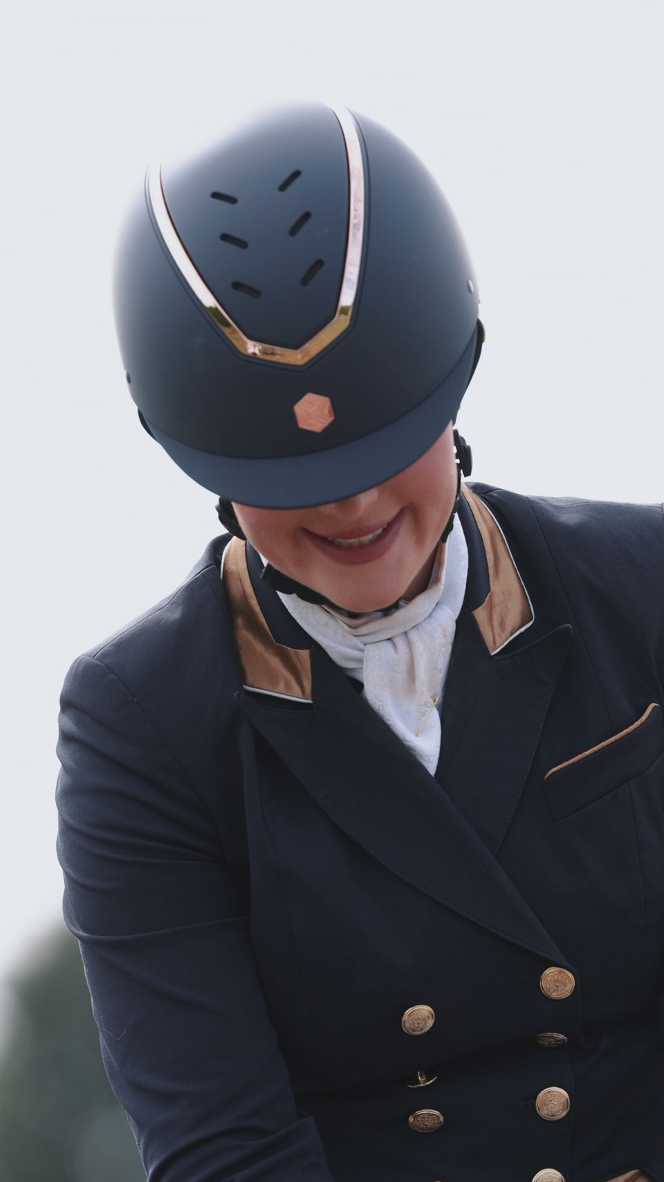 Buy Charles Owen EQX Kylo Navy Matte & Rose Gold Adjustable Riding Hat| Online for Equine