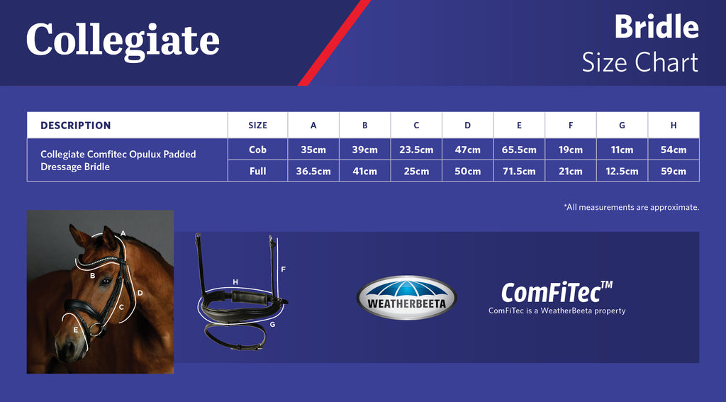 Buy Collegiate ComFiTec Opulux Dressage Bridle| Online for Equine