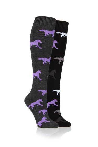 Buy Storm Bloc Black/Charcoal Ladies Midweight Knee High Socks| Online for Equine
