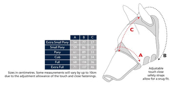 Size Guide Shires Sun Shade UV Block Fly Mask | Online for Equine