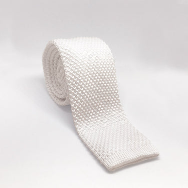 Equetech Knitted Waffle Show Tie-White-1 (Adults)