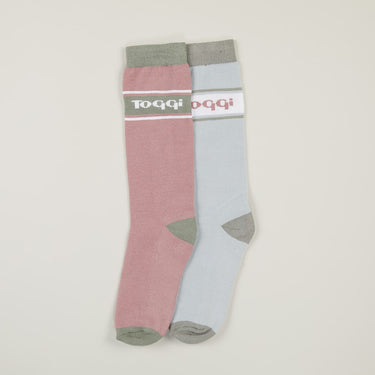 Toggi Icon Socks 2 Pack -One Size (UK 4-8)-Pink/Silver