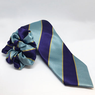 Equetech Junior PC Show Tie-Grey / Purple / Gold Stripe