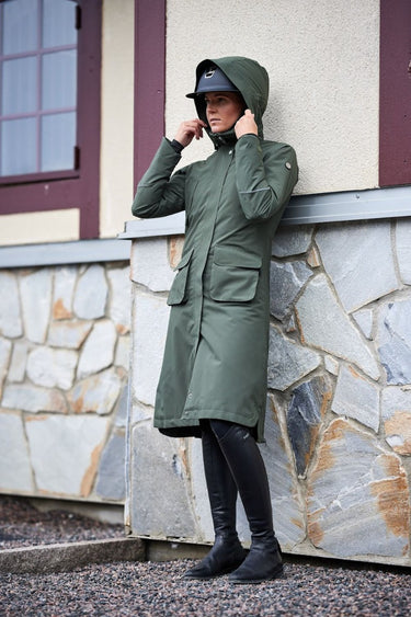 Buy Stierna Stella Long Ladies Forest Green Winter Coat | Online for Equine