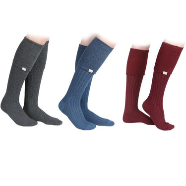 Shires Aubrion Cottonwood Boot Socks-One Size (UK 3.5 - 8)-Burgundy