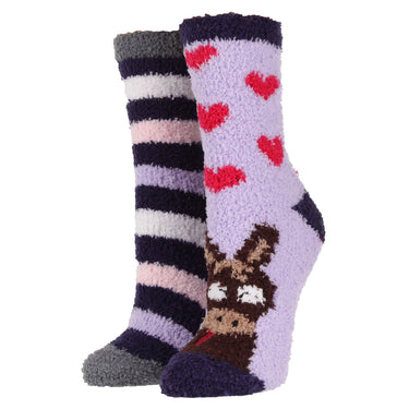 Buy Wildfeet Kids Donkey Fluffy Socks 2 Pack-Childs UK 12 - 3| Online for Equine
