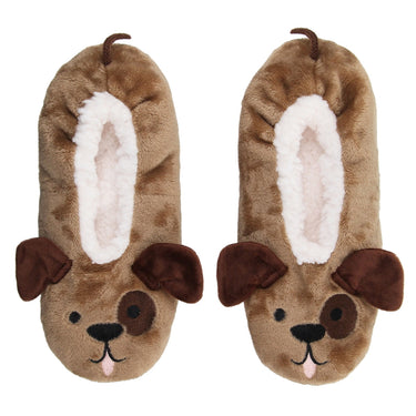 Wild Feet Dog Adults Slipper Socks-One Size (UK 4-8)-Dog
