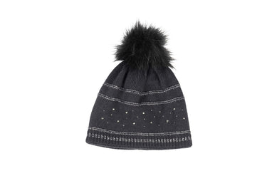 Pikeur Anthracite Winter Hat With Rhinestones
